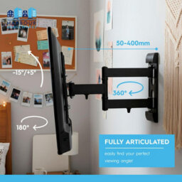 "Harbour Housewares Articulating Tv Wall Bracket - 25-60"" - Black" - thumbnail 4