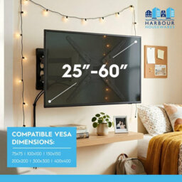 "Harbour Housewares Articulating Tv Wall Bracket - 25-60"" - Black" - thumbnail 3