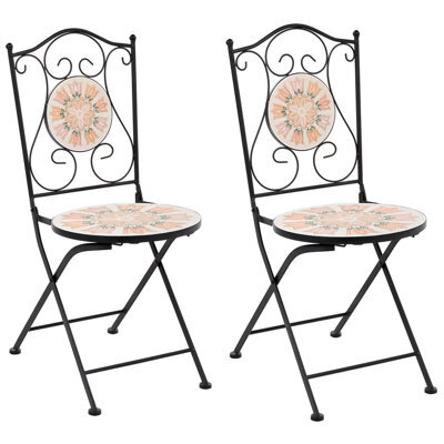 Beliani Set Of 2 Garden Chairs Settala Folding Metal Multicolour - image 1