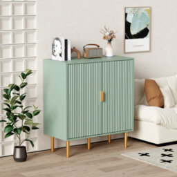 Furniturehmd 2 Door Storage Cabinet, Freestanding Sideboard Buffet Cabinet,modern Accent Cabinet For Living Room, Bedroom, Kitchen - thumbnail 2
