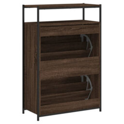 Berkfield Shoe Cabinet Brown Oak 75X34X112 Engineered Wood - thumbnail 7