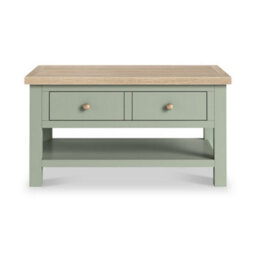 Farro  Sage Coffee Table With Washed Oak Top - By Roseland Furniture - thumbnail 5