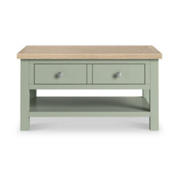 Farro  Sage Coffee Table With Washed Oak Top - By Roseland Furniture - thumbnail 2