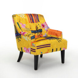 Fabric Gold Patchwork Lydia Accent Chair - thumbnail 4