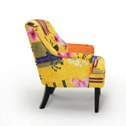 Fabric Gold Patchwork Lydia Accent Chair - thumbnail 5