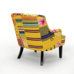 Fabric Gold Patchwork Lydia Accent Chair - thumbnail 6