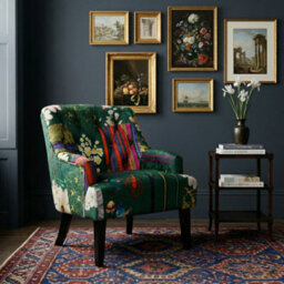 Fabric Gold Patchwork Lydia Accent Chair - thumbnail 9