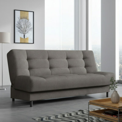 Livia 3 Seater Sofa Bed With Sleeping Function Freestanding Design Compact And Comfortable For Living Or Guest Room Grey - image 1