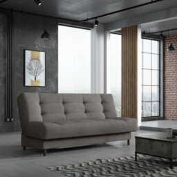 Livia 3 Seater Sofa Bed With Sleeping Function Freestanding Design Compact And Comfortable For Living Or Guest Room Grey - thumbnail 2