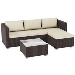 Lassic Garden Vida Hampton Brown 4 Seater Corner Rattan Garden Outdoor Ukfr Bistro Set - thumbnail 8
