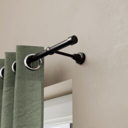GoodHome Kimlos Gloss Black Nickel Effect Extendable Cap Single Curtain Pole Set Set, (L)2000mm-3300mm (Dia)19mm - thumbnail 7