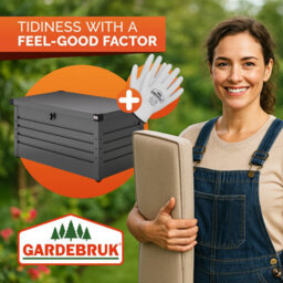Gardebruk Metal Outdoor Storage Box With Lid, 385L Volume, Gas Lift, 120X62X63Cm, Lockable, Waterproof, 2 Keys, Anthracite - thumbnail 9