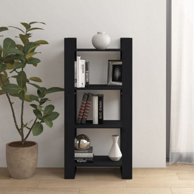 Berkfield Book Cabinet/room Divider Black 60X35X125 Cm Solid Wood - image 1