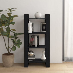 Berkfield Book Cabinet/room Divider Black 60X35X125 Cm Solid Wood