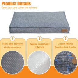 Bingopaw Orthopedic Foam Dog Bed, 118X89X12Cm Linen Calming Surface Waterproof Comfort Mattress Pillow - thumbnail 3