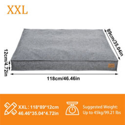 Bingopaw Orthopedic Foam Dog Bed, 118X89X12Cm Linen Calming Surface Waterproof Comfort Mattress Pillow - thumbnail 2