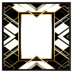 "Andrew Lee Art Deco Frame (Picutre Frame) / 12X12"" / Black" - thumbnail 2