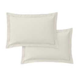 Bianca Fine Linens 200 Thread Count Cotton Percale Oxford 50X75Cm + Border Pack Of 2 Pillow Cases With Envelope Closure Natural - thumbnail 5
