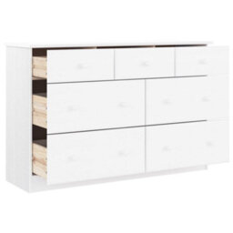 Walplus Chest Of Drawers Alta White 112X35X73 Cm Solid Wood Pine - thumbnail 3