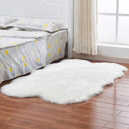 Living And Home White Irregular Super Soft Shaggy Longhair Area Rug Kids Room Decor Chair Sofa Cover Seat Pad 110 X 180 Cm - thumbnail 5