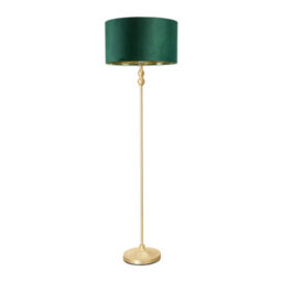 Valuelights Maggie Gold Candlestick Floor Lamp With Forest Green Velvet With Gold Inner Lamp Shade And Led Bulb - thumbnail 2