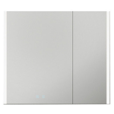 Stylish 800 X 700mm Ip44 Led Bathroom Mirror Cabinet With Bluetooth And Demister - image 1