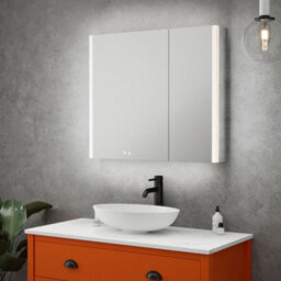 Stylish 800 X 700mm Ip44 Led Bathroom Mirror Cabinet With Bluetooth And Demister - thumbnail 3