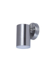 GoodHome Candiac Fixed Satin Stainless Steel Mains-Powered Integrated Led Outdoor Contemporary Wall Light 380Lm (Dia)6Cm
