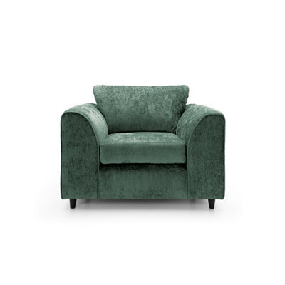 Abakus Direct Harriet Crushed Chenille Armchair Chair In Rifle Green - image 1