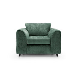 Abakus Direct Harriet Crushed Chenille Armchair Chair In Rifle Green - thumbnail 1