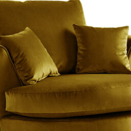 Furnishings For Less UK Brooklyn Plush Velvet Fabric Swivel Chair 360 Rotation Foam Gold - thumbnail 2