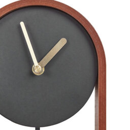 Wyld And Coco Luxe Table Clock Black Mdf With Gold Pendulum, Arched Mantel Clock, W16 X D6 X H25Cm - thumbnail 6