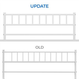 Yaheetech White 4Ft6 Double Metal Bed Frame With Slatted Headboard And Footboard - thumbnail 9