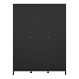 Furniture To Go Madrid Wardrobe With 3 Doors In Matt Black - thumbnail 2