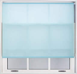 Furnished Daylight Roller Blinds With Metal Fittings - Duck Egg Blue Trimmable Blind For Windows And Doors (W)115Cm (L)210Cm