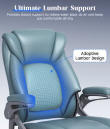 Executive Office Chair With Flip-Up Armrests,  Comfy Ergonomic Computer Chair With Tilt Function For Home Office Working Setup - thumbnail 5
