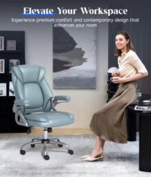 Executive Office Chair With Flip-Up Armrests,  Comfy Ergonomic Computer Chair With Tilt Function For Home Office Working Setup - thumbnail 7