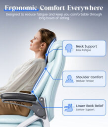 Executive Office Chair With Flip-Up Armrests,  Comfy Ergonomic Computer Chair With Tilt Function For Home Office Working Setup - thumbnail 6