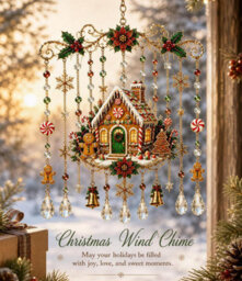 Amorly Acrylic Hanging Wind Chime Ornament, Christmas Themed Decorative Pendant For Window, Wall Home Holiday Decoration - thumbnail 2