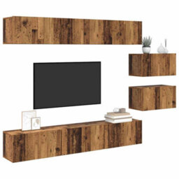 Berkfield Tv Cabinet 8 Pcs Old Wood 60 X 30 X 30.5 Cm Engineered Wood - thumbnail 3
