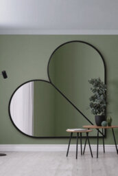 Mirroroutlet The Corde Black Metal Framed Heart Shaped Mirror 180Cm X 180Cm - thumbnail 2