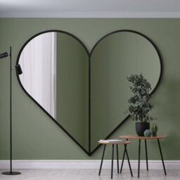 Mirroroutlet The Corde Black Metal Framed Heart Shaped Mirror 180Cm X 180Cm - thumbnail 1