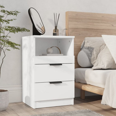 Berkfield Bedside Cabinet White Engineered Wood - image 1