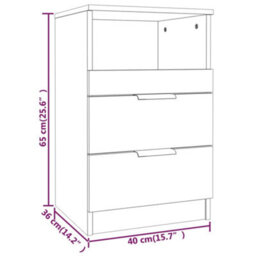 Berkfield Bedside Cabinet White Engineered Wood - thumbnail 8