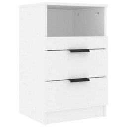 Berkfield Bedside Cabinet White Engineered Wood - thumbnail 2