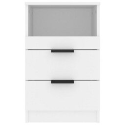 Berkfield Bedside Cabinet White Engineered Wood - thumbnail 3