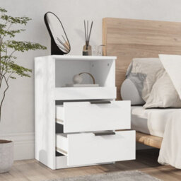 Berkfield Bedside Cabinet White Engineered Wood - thumbnail 6