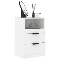 Berkfield Bedside Cabinet White Engineered Wood - thumbnail 7