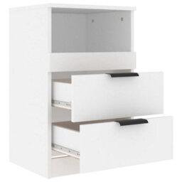 Berkfield Bedside Cabinet White Engineered Wood - thumbnail 5