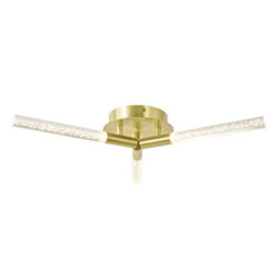 Litecraft Paige Satin Brass 3 Arm Led Bubble Semi Flush Ceiling Light - thumbnail 2
